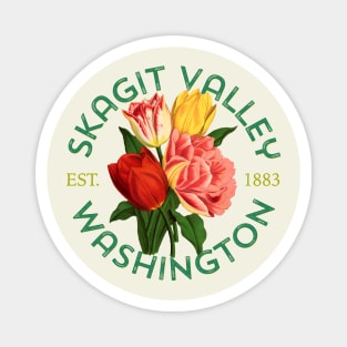 Skagit Valley Washington Vintage Tulip Gardeners Floral Magnet